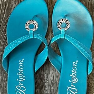 Brighton Turquoise Sandals with Silver Accents